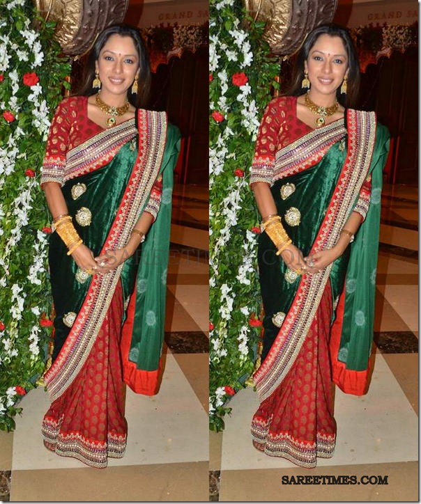 rupali_ganguly_red_saree