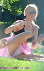 Squeezing out a fart upskirt