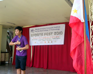 MCCID Student Organization President Lucky Mc Gill Paltep explains the rules.