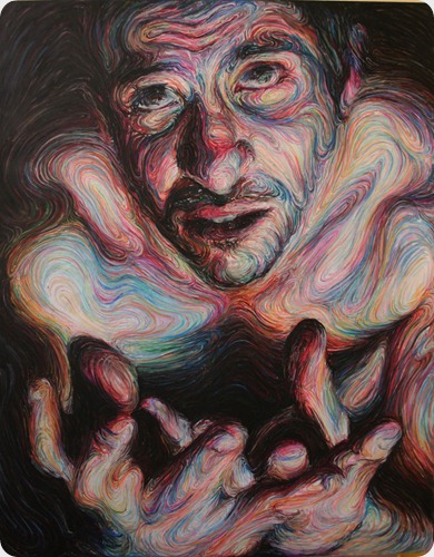 gyftakis  self portrait,oil pastel on canvas h190xw150cm