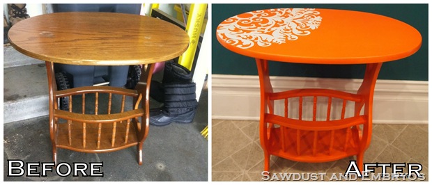 orange end table