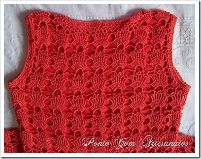 Vestido Motivo de Leques - Coral Vestido Motivo de Leques - Coral