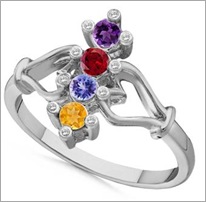 Diamond Accent Knot Ring With Citrine, Tanzanite, Garnet, Amethyst in 14k White Gold Diamond Accent Knot Ring With Citrine, Tanzanite, Garnet, Amethyst in 14k White Gold