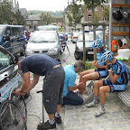 The Marco Polo Cycling Team getting ready for the race in Geraardsbergen (Belgium). (photo: Pavel Stuchlik)