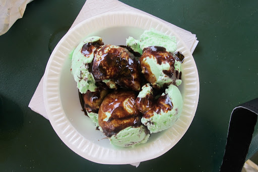 We don't feel badly about ending lunch with an ice-cream sundae. After all, we've been walking all day.
