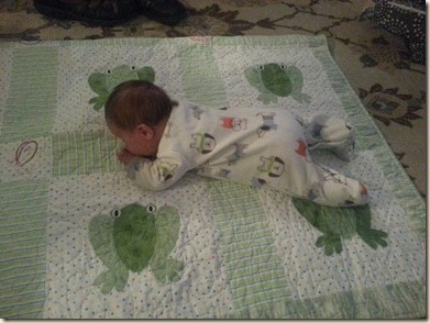 Elsa and her frog quilt