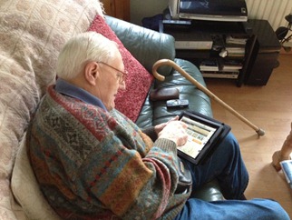 Dad with iPad 29.12.12