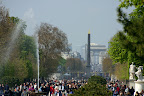 Place de la Concorde and the Arc de Triomphe
