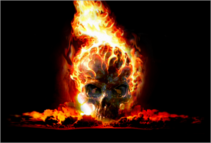 Skull in flames Sec