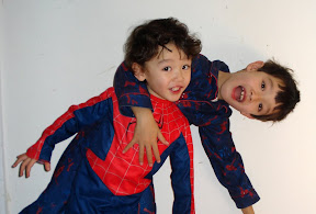 Eidan and Kai goofing around at home