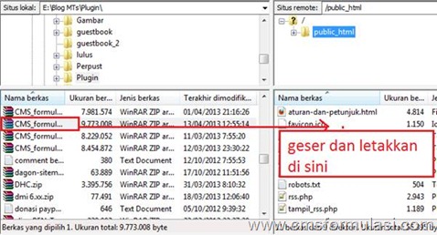 Upload CMS Formulasi ke IdHotinger dengan Filezilla