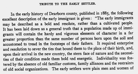 Dearborn County, Indiana, Early Immigrants