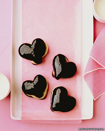 Chocolate Eclair Hearts. (marthastewart.com)