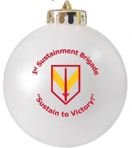 1st Sustainment Brigade Christmas ornament with logo designed at www.fundraisingornaments.com
