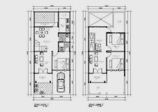 Denah Desain Rumah Minimalis Modern 2 Lantai