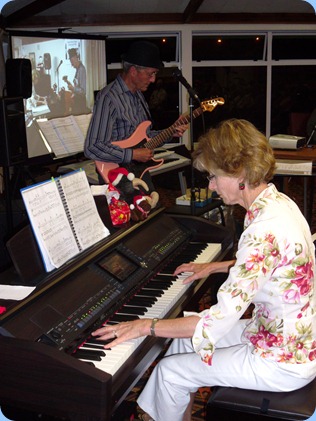 Denise and Brian Gunson playing during their mini concert.