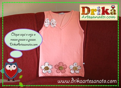 blusinha com flores patch aplique
