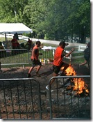 Michael and the fire obstacle