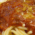 Closeup of Shakey's Spaghetti