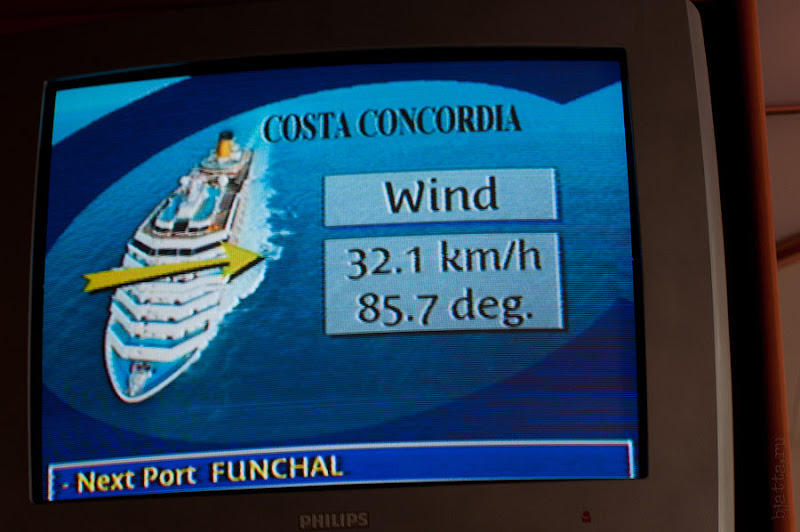 День четвёртый. Канары. Тенерифе. Круиз на Costa Concordia. Почти весь круиз ветер был боковой, как бы мы ни разворачивались.
