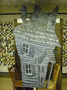 Painted this piece of the set for James' evil aunt Spiker and Sponge's house in the first act.