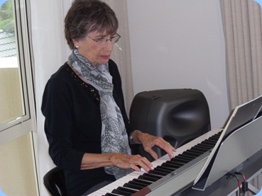 Colleen Kerr played some lovely solos on the Korg SP250 digital piano