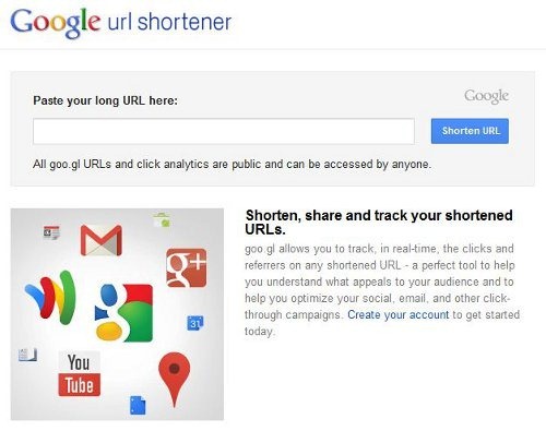 Shorten URLs and create Quick Response code from them | goo.gl
