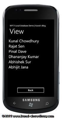 WP7.1 LocalDBDemo - Create View Page UI WP7.1 LocalDBDemo - Create View Page UI