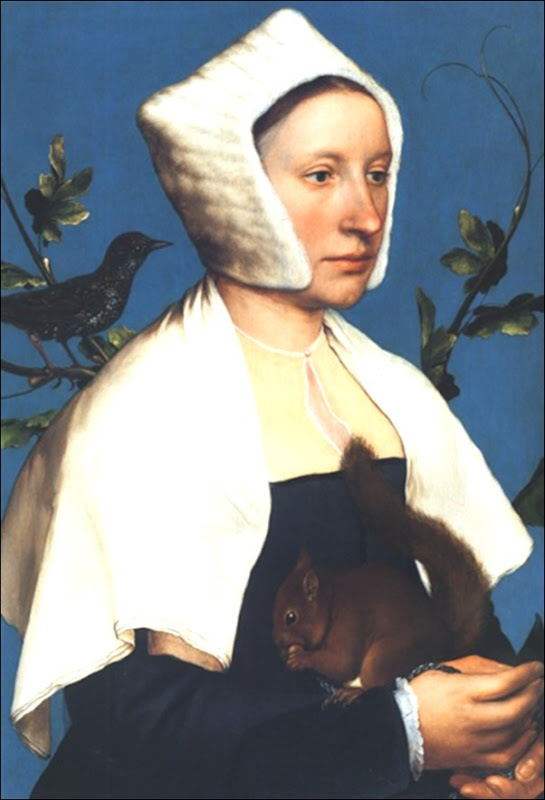 Hans Holbein, Portrait de jeune femme avec écureuil 1526 Hans Holbein, Portrait de jeune femme avec écureuil 1526