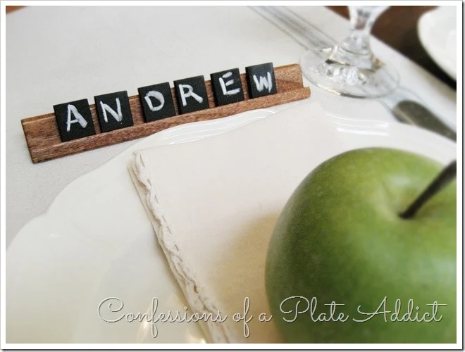 CONFESSIONS OF A PLATE ADDICT Pottery Barn Inspired Chalkboard Tile Place Cards