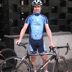 Leon van Bon from the Marco Polo Cycling Team with a Museeuw bike, the team issue for Leon will be delivered back in Europe. (Photo: Remko Kramer)