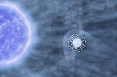 animação da ingestão de matéria pela estrela de nêutrons