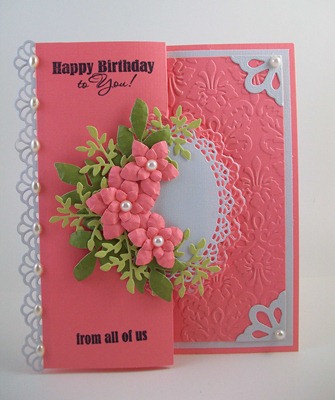 Coral Phlox Flowers Birthday Card