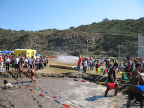 Shot of last mud pit