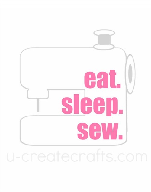 Free Printable Eat. Sleep. Sew. {Pink Gray}