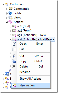 Creating a new action in Customers controller. Creating a new action in Customers controller.