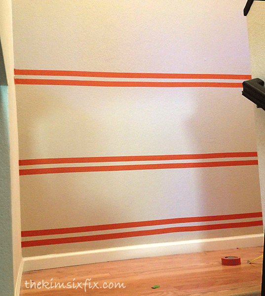 Taping off paint line