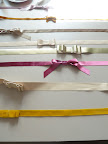 This is us figuring out which ribbons, bow styles, and order to use.