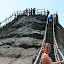 Climbing up the monstrous volcano, all 15m of it.