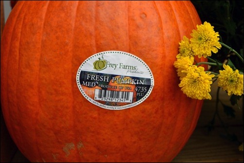 sticker on pumpkin