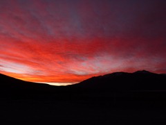 Unreal sunset at Laguna Blanca, Southwestern Bolivia.