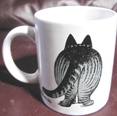 Kliban cat mug fat cat backside