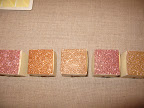 The glittered tops of the boxes