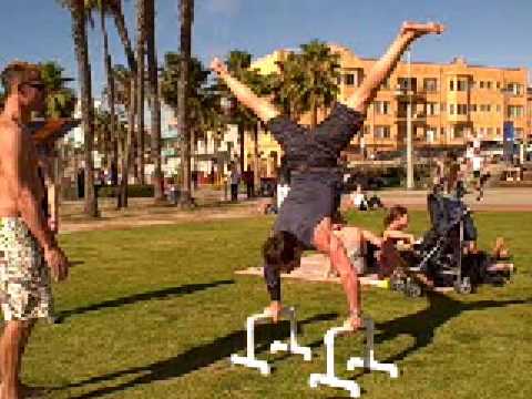 Tony And Jim Do Handstand Exercises, Tony Horton