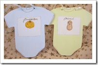 Pumpkin & Peanut Baby Bodysuit Ornaments
