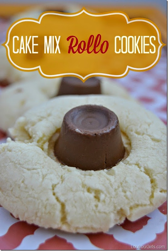 Cake Mix Rollo Cookies
