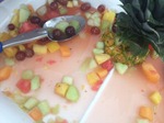 Post-race at Indianapolis Women's Half Marathon Fruit tray