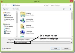 save webpage in complete mode