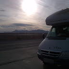 The mountains across from the fake western town