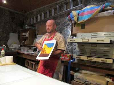 then Hugo gave a talk about monoprinting on plexi